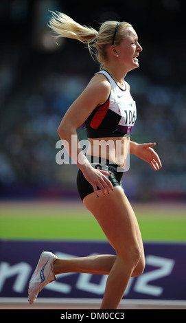 Women's 400m T37 série 1 2 Chaleur Leah Robinson (CAN) en action lors du Jour 8 du Stade olympique des Jeux Paralympiques de Londres 2012 Banque D'Images