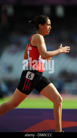 Women's 400m T37 série 1 Neda Bahi (TUN) en action lors du Jour 8 du Stade olympique des Jeux Paralympiques de Londres 2012 Banque D'Images