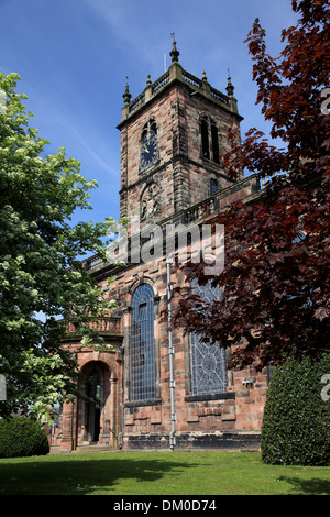 L'église St Alkmund, une grande église en grès du 18ème siècle construit en 1712-13, Whitchurch, Shropshire Banque D'Images