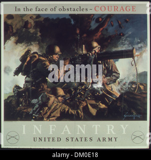 "En présence d'obstacles - Courage. L'infanterie. United States Army' 513590. Banque D'Images