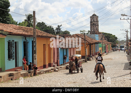 Calle José Mendoza (Santa Ana), Trinidad, la province de Sancti Spiritus, Cuba, mer des Caraïbes, l'Amérique centrale Banque D'Images