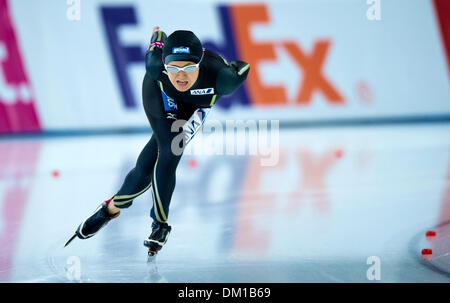 Berlin, Allemagne. 07Th Dec, 2013. Maki du Japon au cours de l'USI Tsuji la Coupe du monde de patinage de vitesse à Berlin, Allemagne, 07 décembre 2013. Photo : Thomas Eisenhuth/dpa/Alamy Live News Banque D'Images