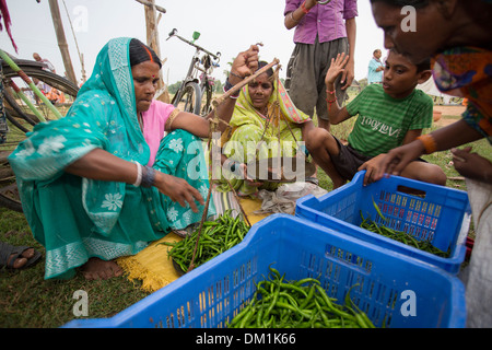 Marché intérieur de l'État du Bihar, en Inde. Banque D'Images