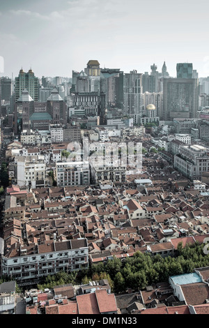 Cityscape, Panorama, Huangpu, Puxi, Shanghai, Chine Banque D'Images