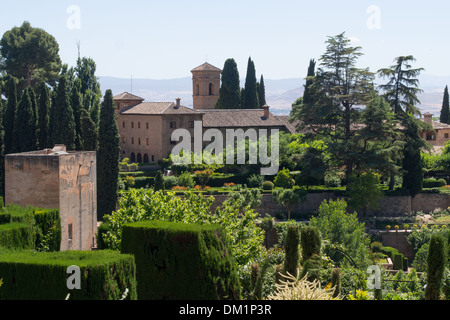 Motifs de l'Alhambra, Grenade, Andalousie, Espagne Banque D'Images