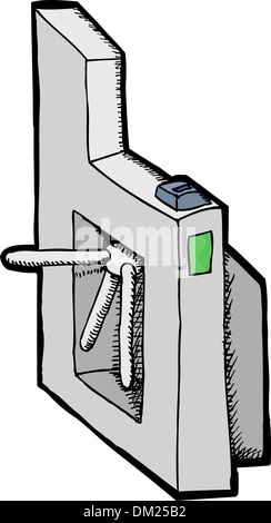 Transport public isolé tourniquet au lecteur de carte tarifaire Banque D'Images