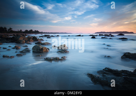 La plage de Ngapali, Rakhine, Myanmar (Birmanie) Banque D'Images