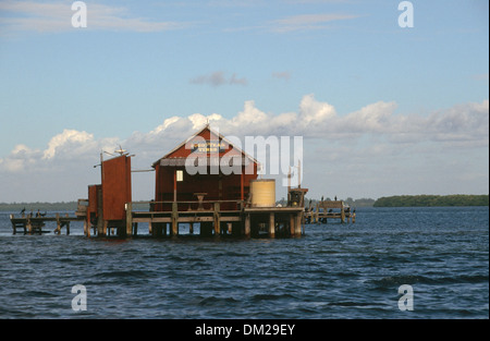 Cabanes de pêche historique de Pine Island Sound, en Floride. Banque D'Images