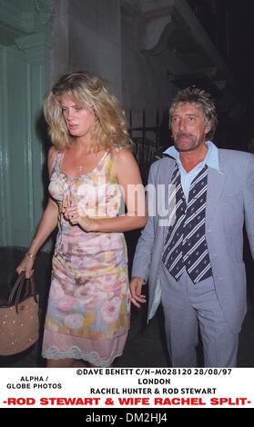 28 août 1997 - Â©DAVE BENETT C/N-M028120 28/08/97 LONDON.RACHEL HUNTER & ROD STEWART(Image Crédit : © Globe Photos/ZUMAPRESS.com) Banque D'Images