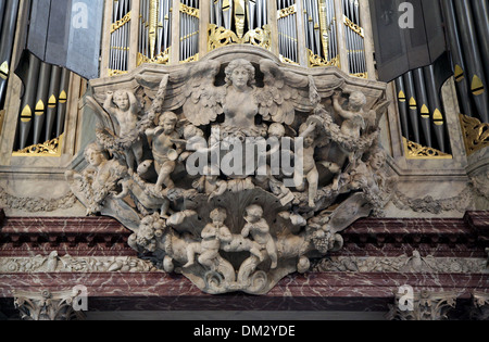 Nouvel orgue d'église. Nieuwe Kerk. Dam Square.Amsterdam.Holland.Church orgue. Banque D'Images