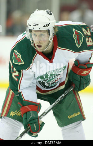 Aile droite Houston Aeros Jean-Michel Daoust (62) en attendant le face à face. Le Houston Aeros défait les Rivermen de Peoria 4 - 1 au Toyota Center de Houston, Texas. (Crédit Image : © Luis Leyva/ZUMApress.com) Southcreek/mondial Banque D'Images