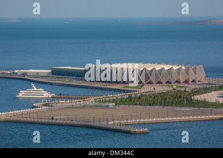 L'Azerbaïdjan, du Caucase, de l'Eurasie, Bakou, Ville, architecture, mer Caspienne, crystal, l'Eurovision, hall, port, mer, Crystal Hall, bâtiment, Banque D'Images