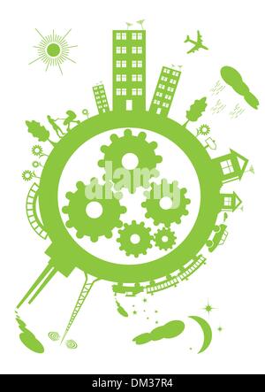 Planète verte Illustration de Vecteur