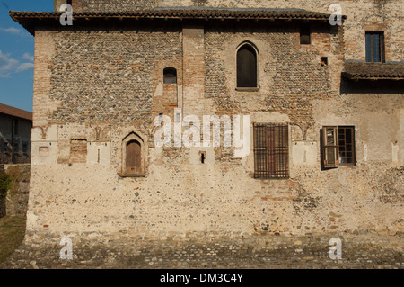 L'Italie, Lombardie, Cavernago, Château de Malpaga, liée à l'histoire du commandant Bartolomeo Colleoni. Banque D'Images