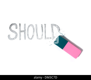 Caoutchouc, rose et noir découper sur un fond blanc Banque D'Images