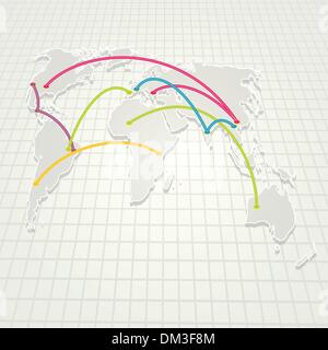 Routes commerciales du monde Illustration de Vecteur