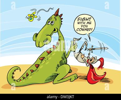 Dragon et chevalier Illustration de Vecteur