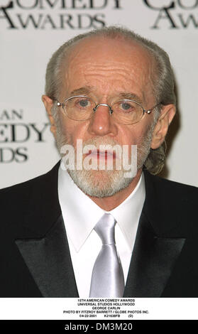 Avril 22, 2001 - 15ème American Comedy Awards.Universal Studios Hollywood.GEORGE CARLIN. BARRETT FITZROY / 4-22-2001 K21638FB (D)(Image Crédit : © Globe Photos/ZUMAPRESS.com) Banque D'Images