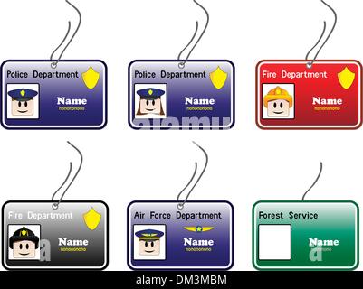 Carte d’identité de police Illustration de Vecteur