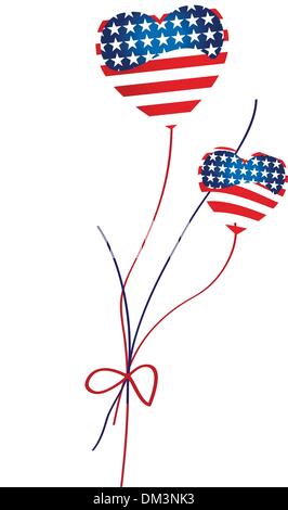 Ballons Coeurs américains Illustration de Vecteur