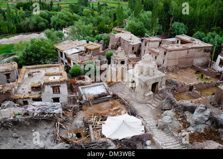 Le Ladakh, Inde - 14 juillet 2009 : un village rural Banque D'Images