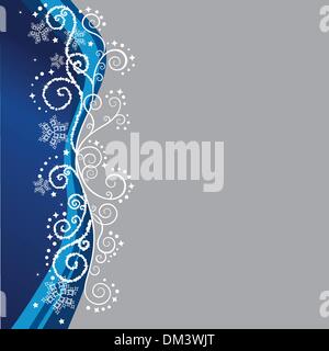 Blue Christmas border design sur fond argenté Illustration de Vecteur