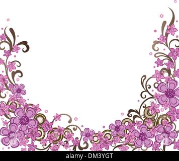 Pink floral décoratif border Illustration de Vecteur