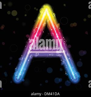 Arc-en-ciel Alphabet Glitter Sparkles avec lumières Illustration de Vecteur