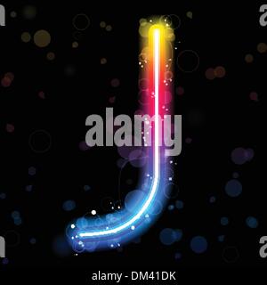 Arc-en-ciel Alphabet Glitter Sparkles avec lumières Illustration de Vecteur