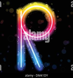 Arc-en-ciel Alphabet Glitter Sparkles avec lumières Illustration de Vecteur