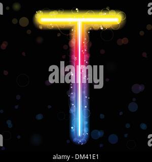 Arc-en-ciel Alphabet Glitter Sparkles avec lumières Illustration de Vecteur