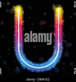 Arc-en-ciel Alphabet Glitter Sparkles avec lumières Illustration de Vecteur