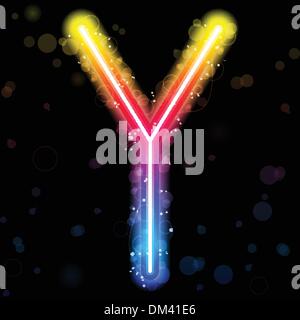 Arc-en-ciel Alphabet Glitter Sparkles avec lumières Illustration de Vecteur