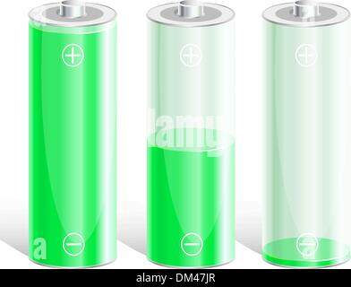 Batterie avec le niveau de charge. Illustration de Vecteur