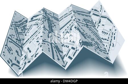 Carte des rues de pliage Illustration de Vecteur