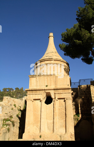 Israël, Jérusalem, tombeau d'Absalom, dans la vallée du Cédron, un monument funéraire de l'époque du Second Temple Banque D'Images