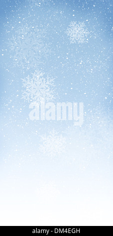 Bokeh flou fond de Noël avec des flocons de neige Banque D'Images