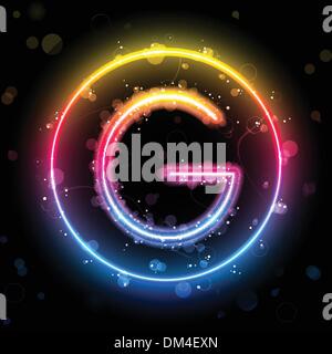 Arc-en-ciel en feux Alphabet touche Cercle Illustration de Vecteur