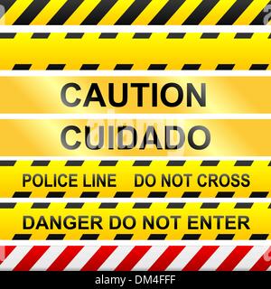 Bande de protection et des panneaux d'avertissement en vecteur transparente Illustration de Vecteur