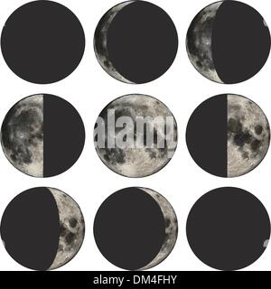 Phases de la lune Illustration de Vecteur