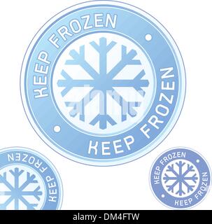 Garder congelé ou l'étiquette du produit alimentaire Illustration de Vecteur