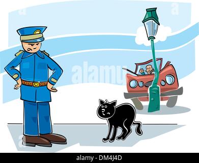 malédiction du chat noir Illustration de Vecteur