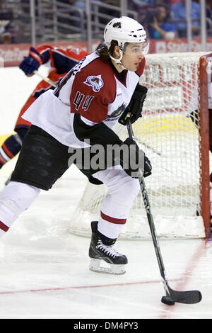 26 Février 2010 : le lac Érié (Gawryletz Monstres Travis 44) au cours de la Ligue américaine de Hockey match entre le Syracuse Crunch et le lac Erie Monsters joué à la Quicken Loans Arena de Cleveland, OH. Le craquement a défait les monstres 3-2..Crédit obligatoire : Frank Jansky / Southcreek Global (Image Crédit : © Frank Jansky/global/ZUMApress.com) Southcreek Banque D'Images