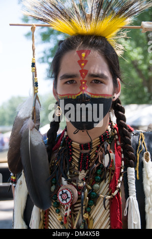 L'homme d'origine Mohawk Kahnawake Québec Canada Banque D'Images