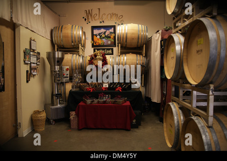 Intérieur de Boulder Creek Winery Banque D'Images