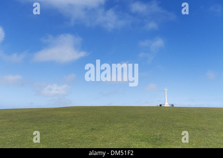 Tennyson's Monument sur Tennyson bas sur l'île de Wight, Angleterre, RU Banque D'Images