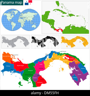 Carte de Panama Banque D'Images