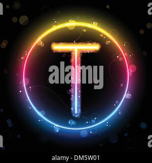 Arc-en-ciel en feux Alphabet touche Cercle Illustration de Vecteur