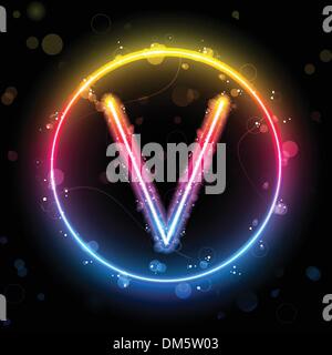 Arc-en-ciel en feux Alphabet touche Cercle Illustration de Vecteur