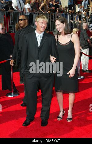 10 juillet 2002 - Los Angeles, Californie - 10e REMISE ANNUELLE DES PRIX ESPY.au Kodak Theatre d'HOLLYWOOD À LOS ANGELES, CA.NICK CARTER ET LA DATE. BARRETT / 7-10-2002 FITZROY K25489FB (D)(Image Crédit : © Globe Photos/ZUMAPRESS.com) Banque D'Images